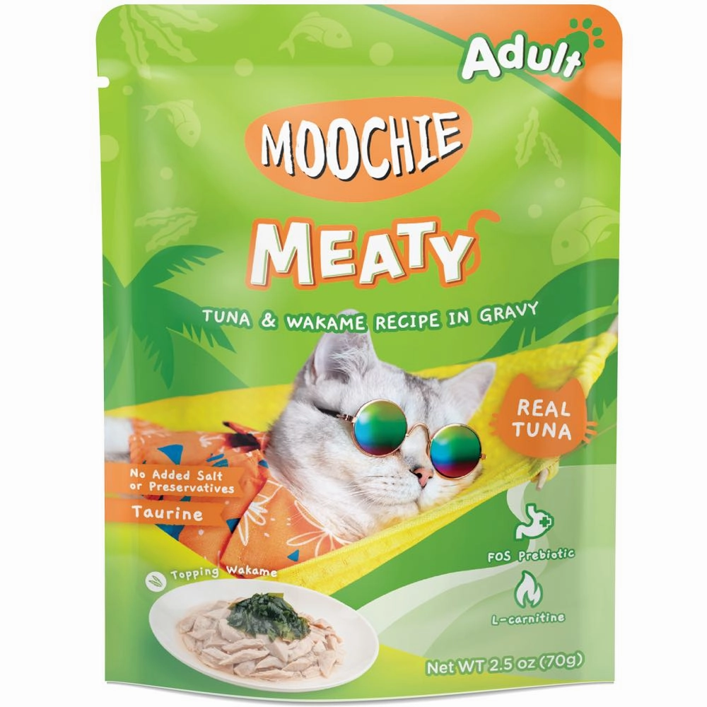24% OFF: Moochie Meaty Tuna & Wakame Recipe In Gravy Adult Pouch Cat Food 70g x 12 dog travel bag car seat cover pet carrier for car training leash dog training whistle