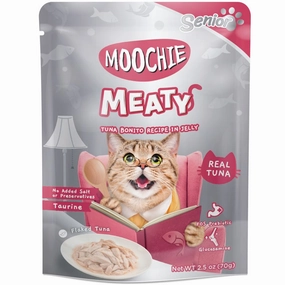 24% OFF: Moochie Meaty Tuna Bonito Recipe In Jelly Senior Pouch Cat Food 70g x 12 dry cat food cat treats grain free cat food kitten treats cat dental treats