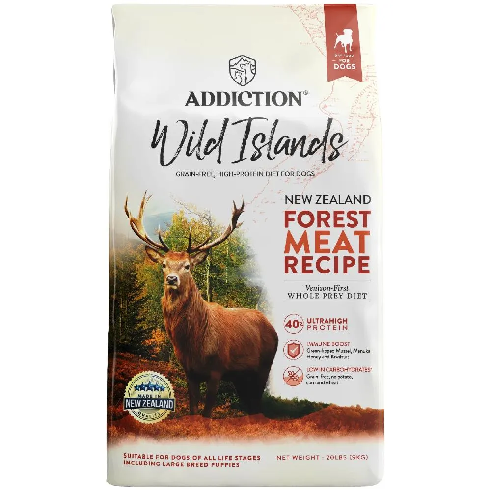 25% OFF: Addiction Wild Islands Forest Meat Venison, Fish & Beef Grain Free Dry Dog Food dog grooming shampoo collar crate feeding supplies