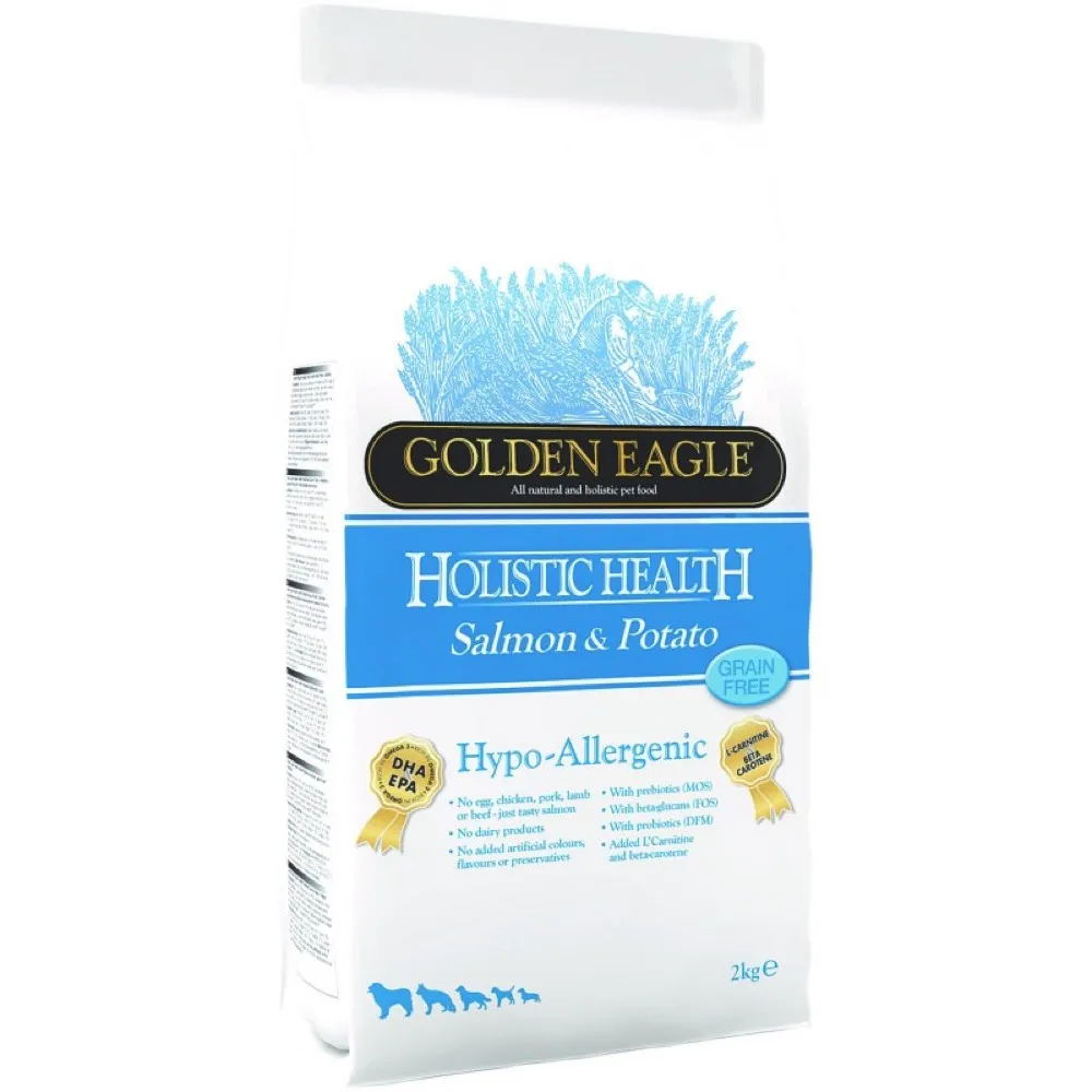 25% OFF: Golden Eagle Holistic Health Grain Free Hypo-Allergenic Salmon & Potato Dry Dog Food dog grooming shampoo collar crate feeding supplies