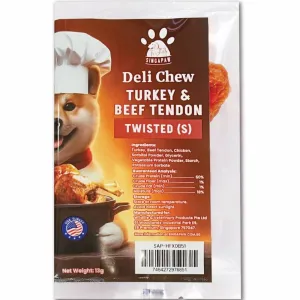 25% OFF: Singapaw Deli Chew Turkey & Beef Tendon Twisted Dog Chew dog grooming shampoo collar crate feeding supplies