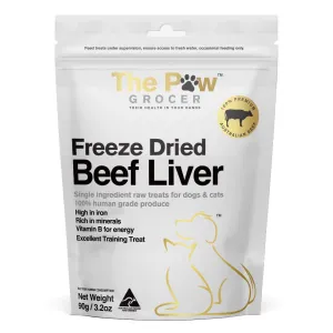 25% OFF: The Paw Grocer Beef Liver Freeze-Dried Treats For Cats & Dogs 90g dog grooming shampoo collar crate feeding supplies