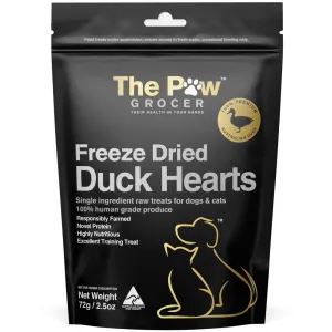25% OFF: The Paw Grocer Duck Hearts Freeze-Dried Treats For Cats & Dogs 72g dog grooming shampoo collar crate feeding supplies