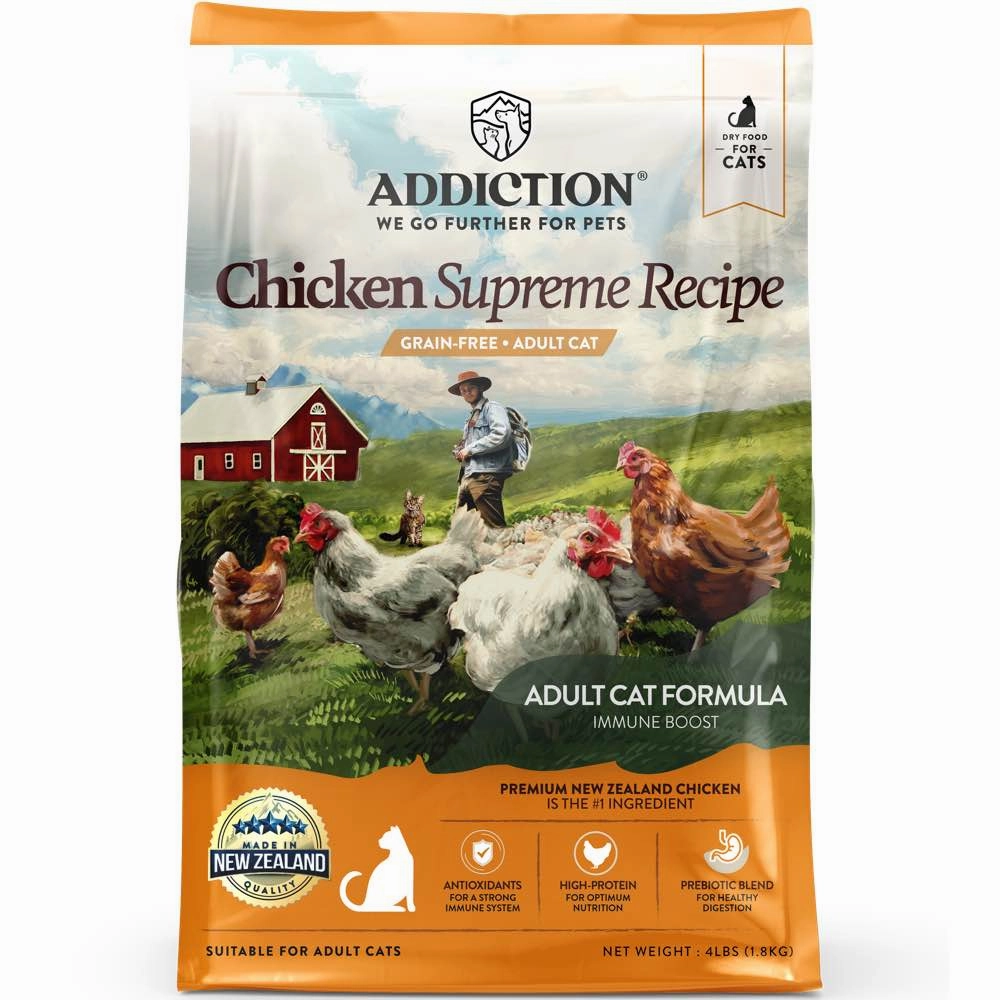 25% OFF   FREE CANNED FOOD/SCOOP: Addiction Chicken Supreme Grain-Free Adult Dry Cat Food kitten food wet kitten food kitten milk kitten treats grain free kitten food