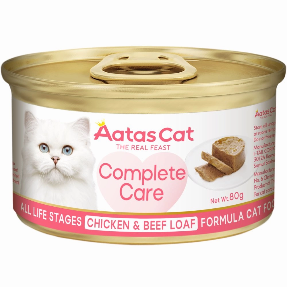 25% OFF: Aatas Cat Complete Care Chicken & Beef Loaf Canned Cat Food 80g dry cat food cat treats grain free cat food kitten treats cat dental treats