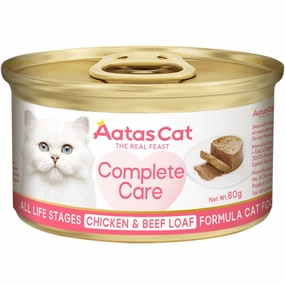 25% OFF: Aatas Cat Complete Care Chicken & Beef Loaf Canned Cat Food 80g dry cat food cat treats grain free cat food kitten treats cat dental treats