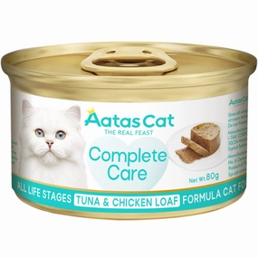 25% OFF: Aatas Cat Complete Care Tuna & Chicken Loaf Canned Cat Food 80g cat food cans soft cat food high protein cat food natural cat food senior cat food