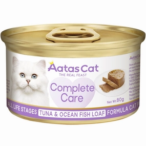25% OFF: Aatas Cat Complete Care Tuna & Ocean Fish Loaf Canned Cat Food 80g cat food cans soft cat food high protein cat food natural cat food senior cat food