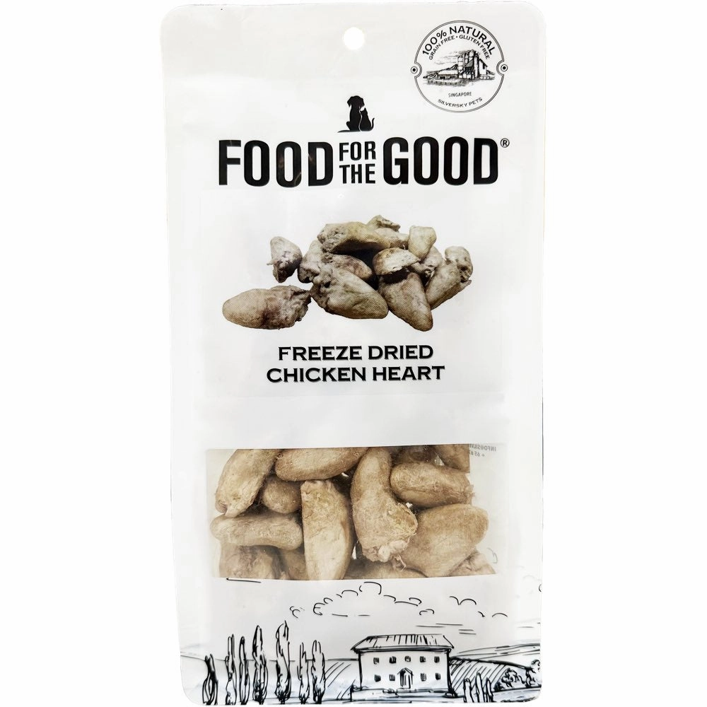 25% OFF: Food For The Good Chicken Heart Freeze-Dried Treats For Cats & Dogs 70g dog chew toys dog dental chews durable chew toys puppy chew toy bone chew