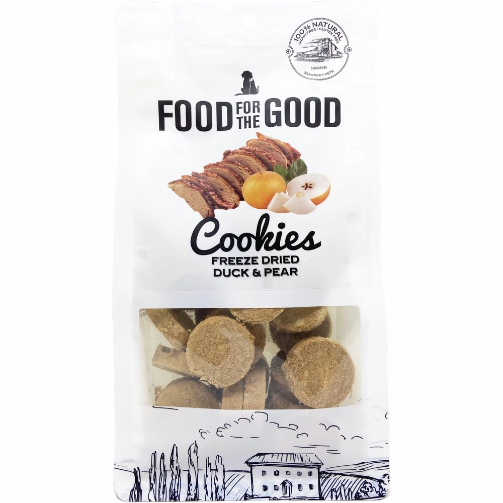 25% OFF: Food For The Good Duck & Pear Cookies Freeze-Dried Treats For Cats & Dogs 70g dog chew toys dog dental chews durable chew toys puppy chew toy bone chew