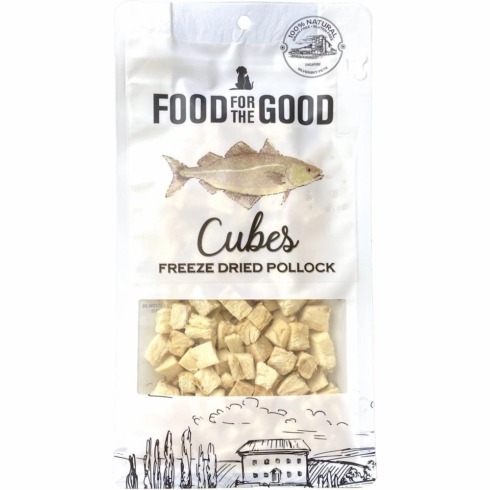 25% OFF: Food For The Good Pollock Cubes Freeze-Dried Treats For Cats & Dogs 50g dry cat food cat treats grain free cat food kitten treats cat dental treats