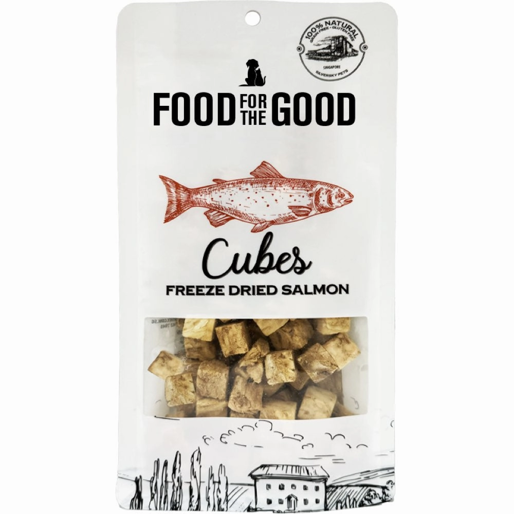 25% OFF: Food For The Good Salmon Cubes Freeze-Dried Treats For Cats & Dogs 70g dog chew toys dog dental chews durable chew toys puppy chew toy bone chew