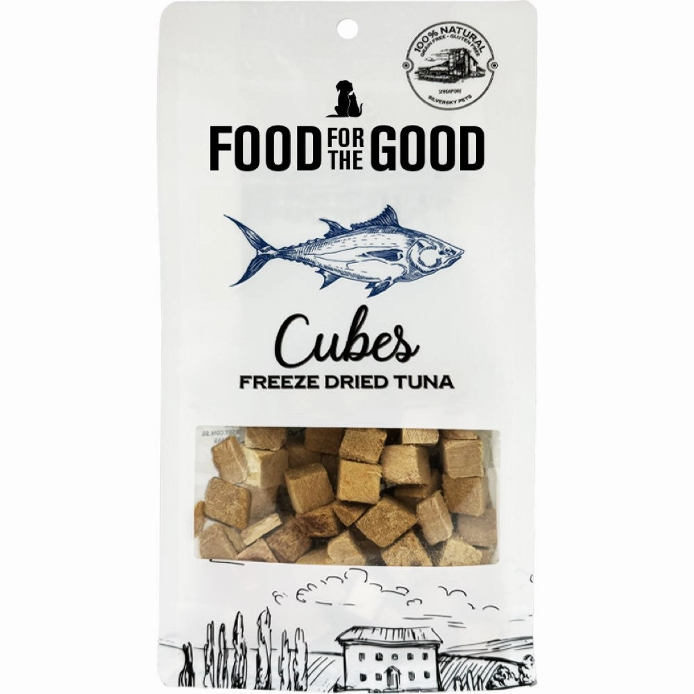 25% OFF: Food For The Good Tuna Cubes Freeze-Dried Treats For Cats & Dogs 70g dog chew toys dog dental chews durable chew toys puppy chew toy bone chew