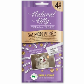 25% OFF: Natural Kitty Functional Skin & Coat Care Salmon Pure Creamy Liquid Cat Treats 48g dry cat food cat treats grain free cat food kitten treats cat dental treats