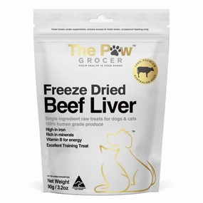 25% OFF: The Paw Grocer Beef Liver Freeze-Dried Treats For Cats & Dogs 90g dog chew toys dog dental chews durable chew toys puppy chew toy bone chew