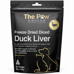 25% OFF: The Paw Grocer Duck Liver Freeze-Dried Treats For Cats & Dogs 72g dog chew toys dog dental chews durable chew toys puppy chew toy bone chew