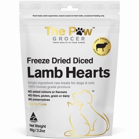 25% OFF: The Paw Grocer Lamb Hearts Freeze-Dried Treats For Cats & Dogs 90g dry cat food cat treats grain free cat food kitten treats cat dental treats
