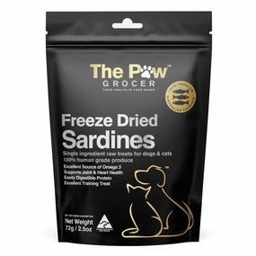 25% OFF: The Paw Grocer Sardines Freeze-Dried Treats For Cats & Dogs 72g dog chew toys dog dental chews durable chew toys puppy chew toy bone chew