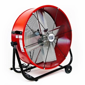 2-Speed Tilting Direct Drive Drum Fan, Red, 24" cat climbing tree cat hammock cat steps cat grooming kit cat safety gate
