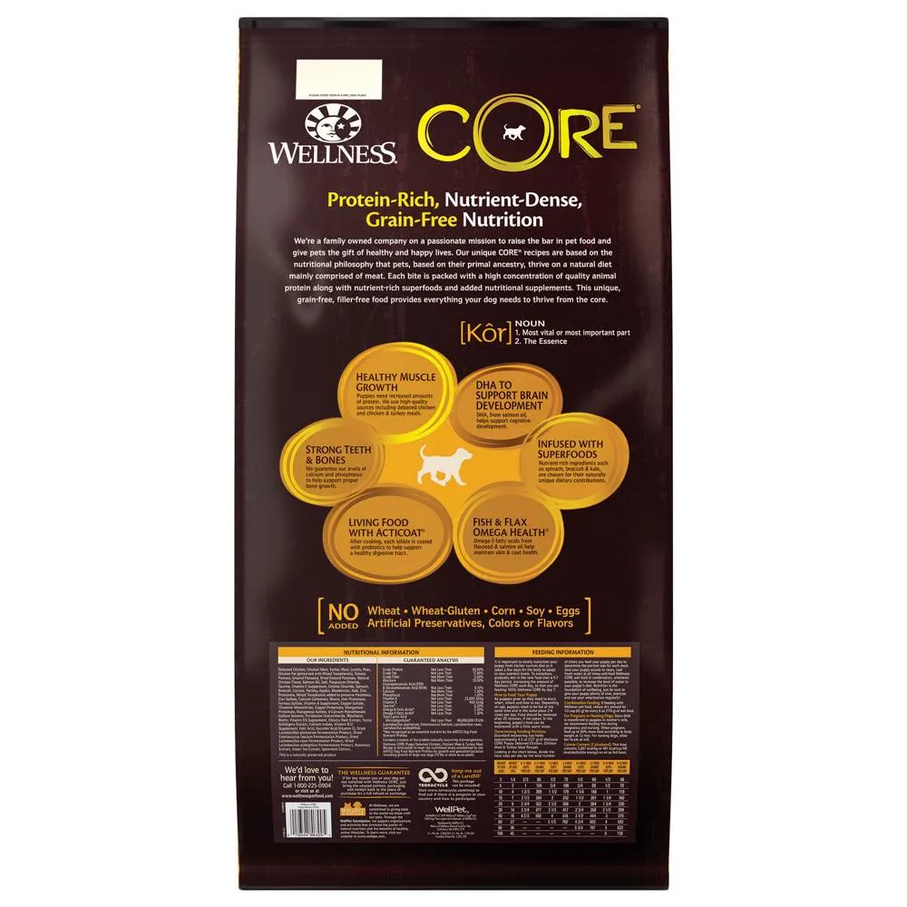 '30% OFF 4lb (Exp 9Sep) FREE DENTAL TREATS': Wellness CORE Grain-Free Puppy Dry Dog Food
