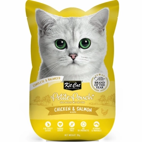 30% OFF: Kit Cat Petite Pouch Chicken & Salmon In Aspic Grain-Free Pouch Cat Food 70g x 12 dry cat food cat treats grain free cat food kitten treats cat dental treats