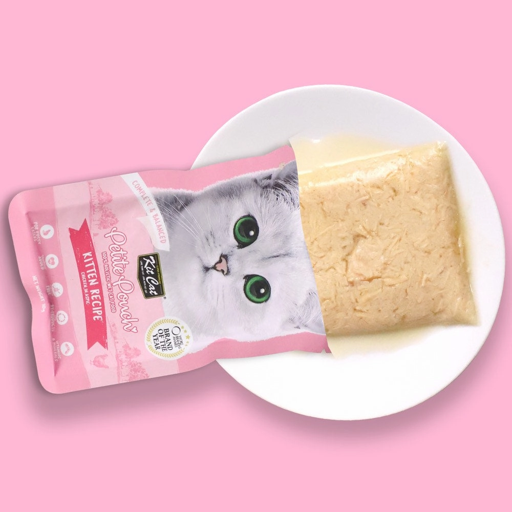 30% OFF: Kit Cat Petite Pouch Kitten Chicken In Aspic Grain-Free Pouch Cat Food 70g x 12