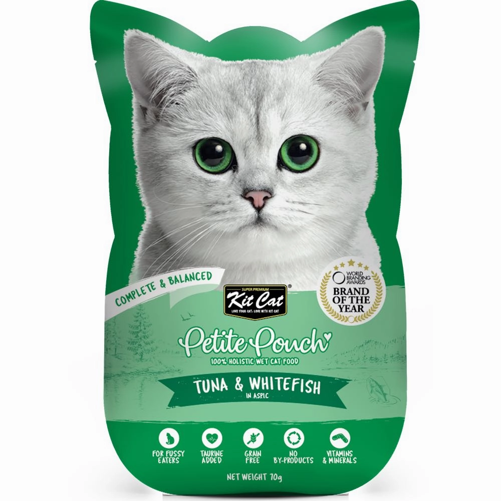 30% OFF: Kit Cat Petite Pouch Tuna & Whitefish In Aspic Grain-Free Pouch Cat Food 70g x 12 dog travel bag car seat cover pet carrier for car training leash dog training whistle