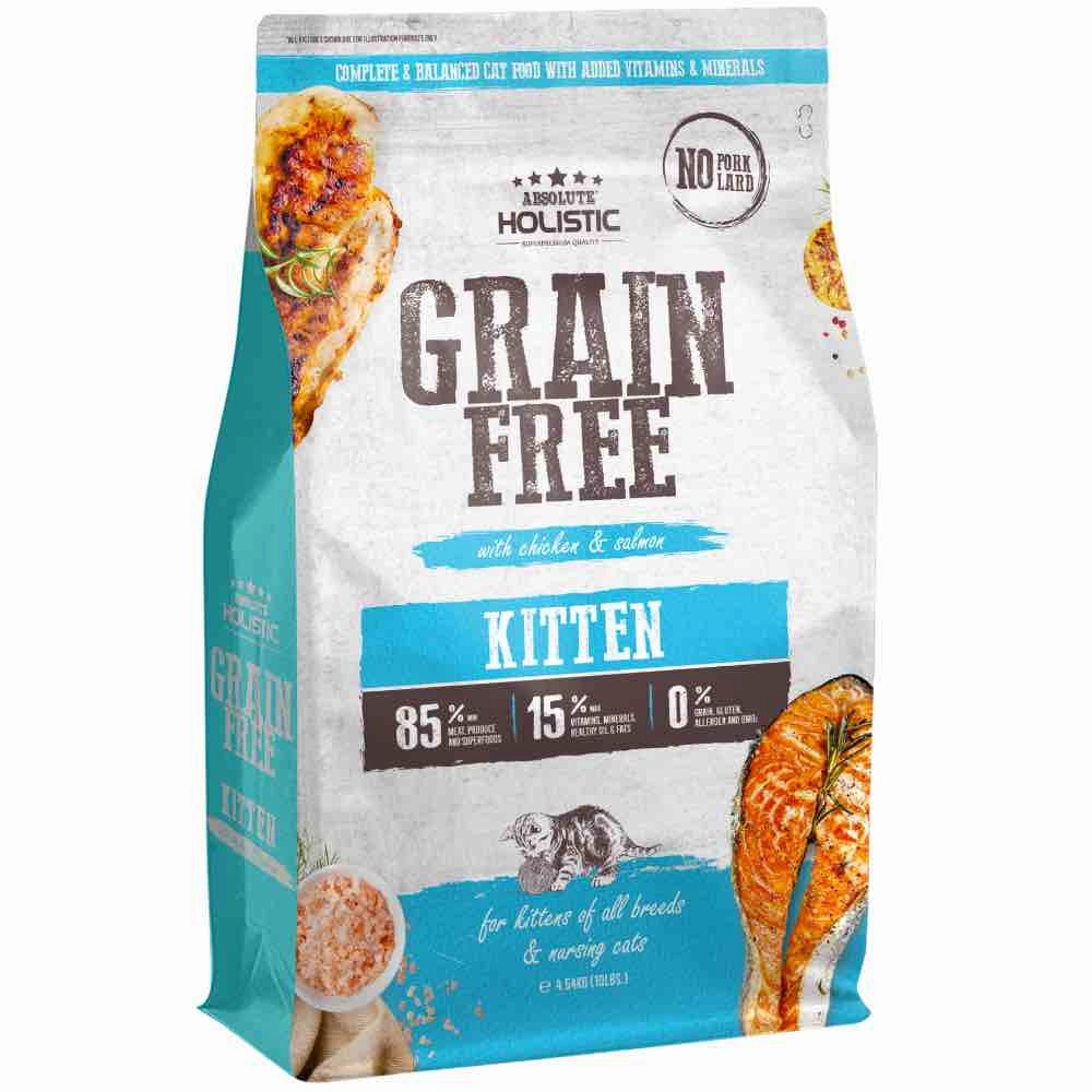 33% OFF: Absolute Holistic Kitten Chicken & Salmon Grain-Free Dry Cat Food kitten food wet kitten food kitten milk kitten treats grain free kitten food