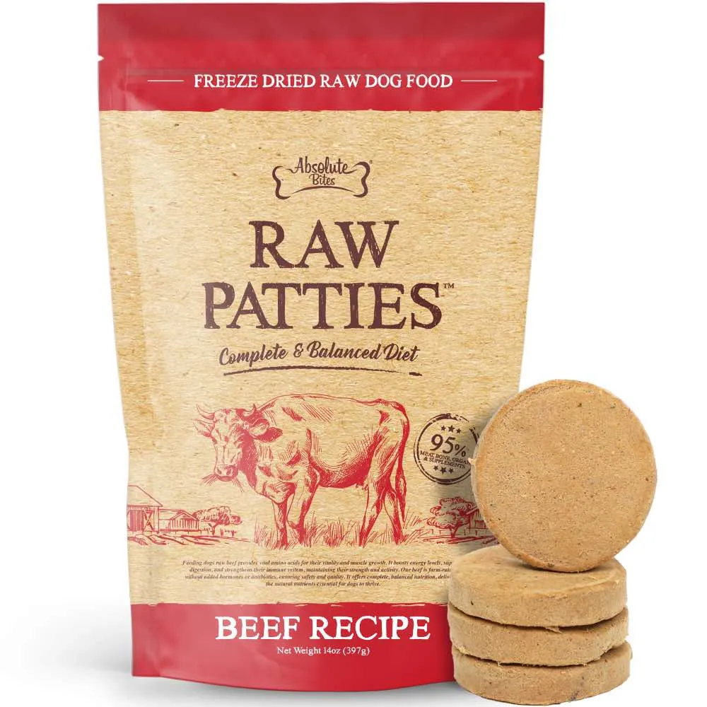 37% OFF: Absolute Bites Beef Freeze-Dried Raw Patties Dog Food 14oz horse supplement horse vitamins animal probiotics livestock digestive aid horse immune booster