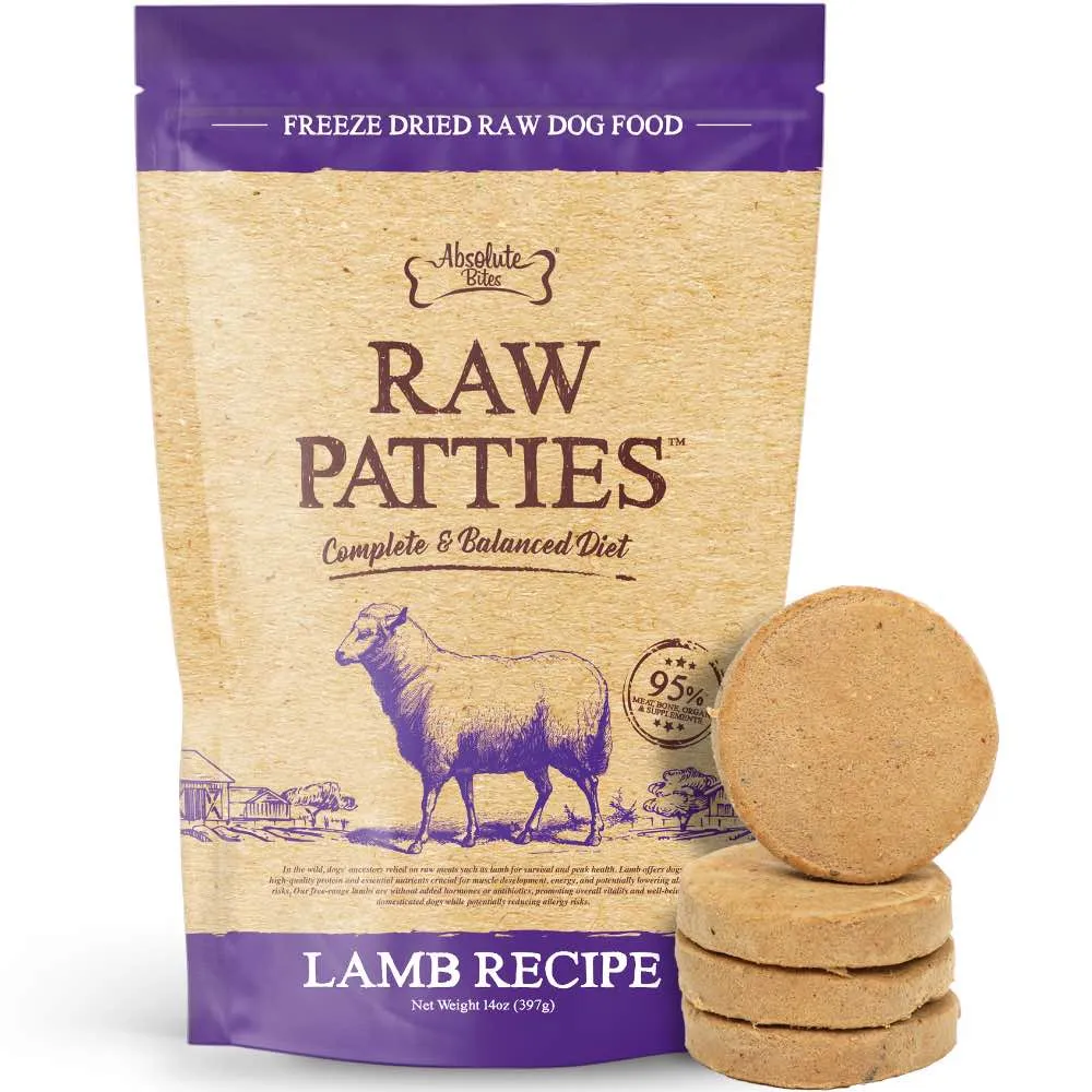 37% OFF: Absolute Bites Lamb Freeze-Dried Raw Patties Dog Food 14oz horse supplement horse vitamins animal probiotics livestock digestive aid horse immune booster