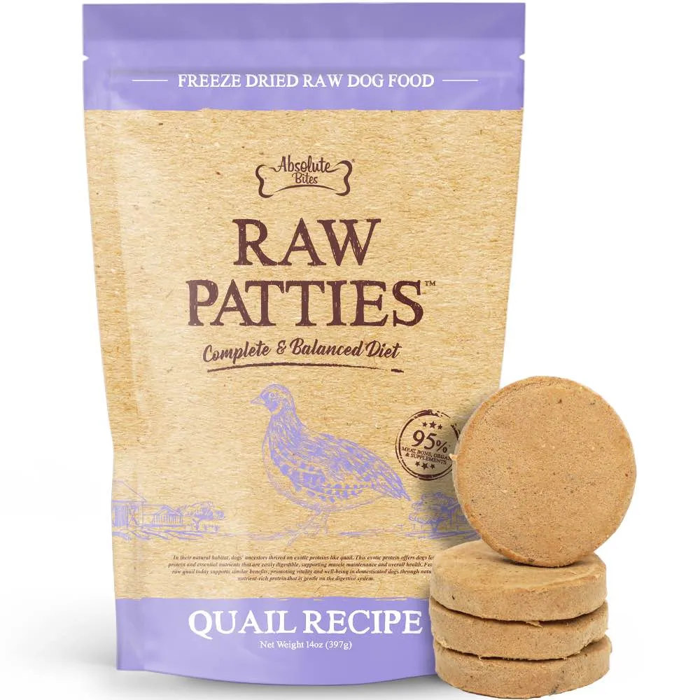 37% OFF: Absolute Bites Quail Freeze-Dried Raw Patties Dog Food 14oz horse supplement horse vitamins animal probiotics livestock digestive aid horse immune booster