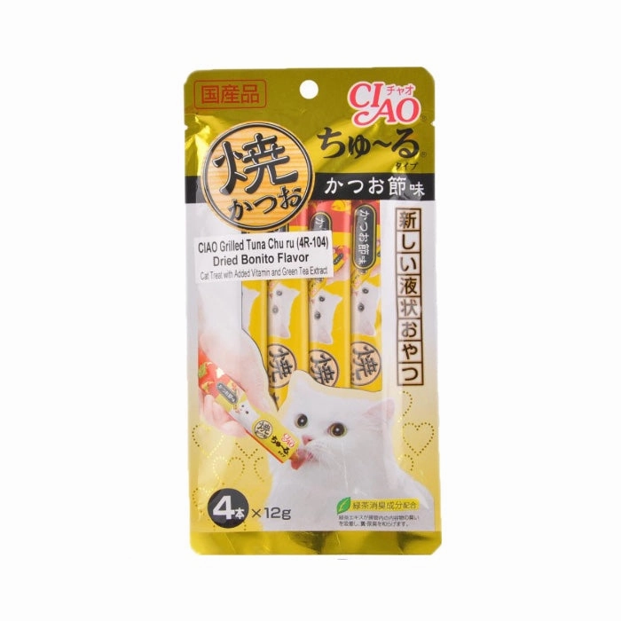 3 FOR $16: Ciao Grilled Skipjack Tuna & Dried Bonito Liquid Cat Treat 48g dog chew toys dog dental chews durable chew toys puppy chew toy bone chew