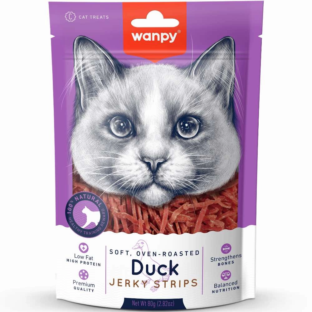3 FOR $9.90: Wanpy Soft Oven-Roasted Duck Jerky Strips Cat Treats 80g dry cat food cat treats grain free cat food kitten treats cat dental treats