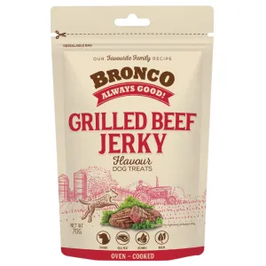 4 FOR $11.50: Bronco Jerky Grilled Beef Flavour Chicken Dog Treats 70g no pull dog harness nylon dog leash dog walking set dog vest harness pet lead