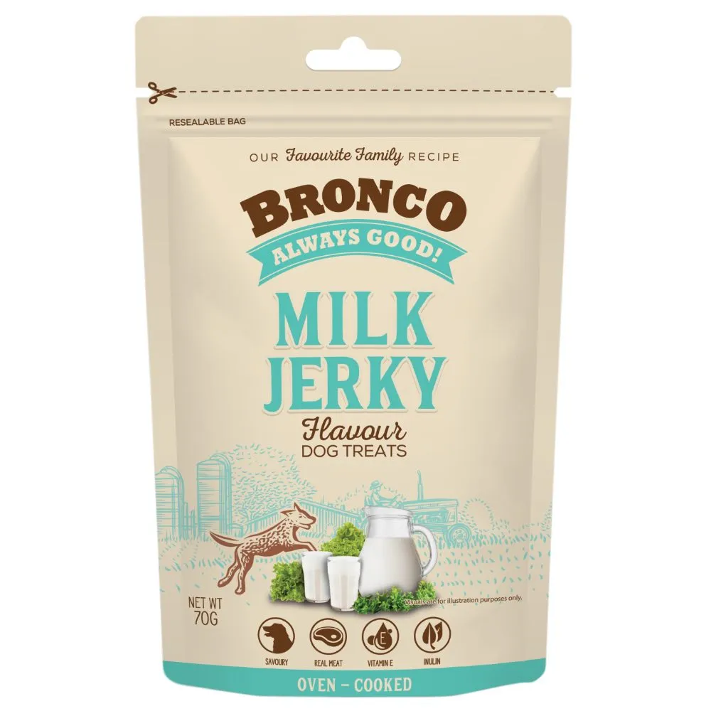 4 FOR $11.50: Bronco Jerky Milk Flavour Dog Treats 70g no pull dog harness nylon dog leash dog walking set dog vest harness pet lead