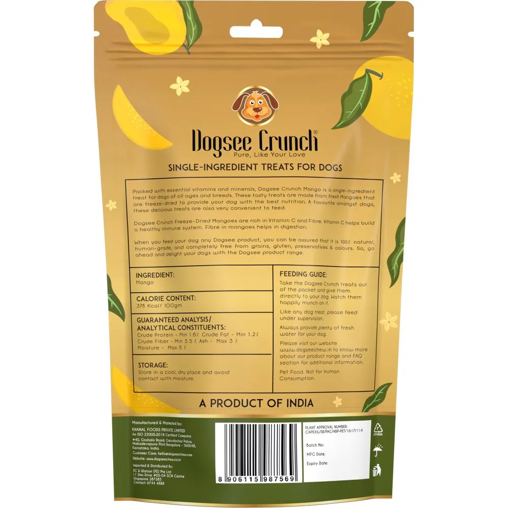 4 FOR $13: Dogsee Crunch Mango Grain-Free Freeze-Dried Dog Treats 10g