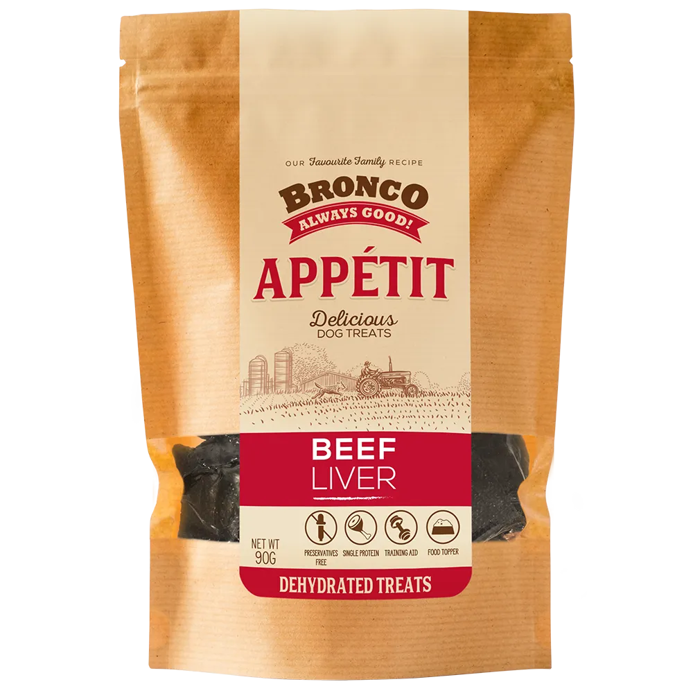 $4 OFF: Bronco Appetit Beef Liver Dehydrated Dog Treats 90g dog grooming shampoo collar crate feeding supplies