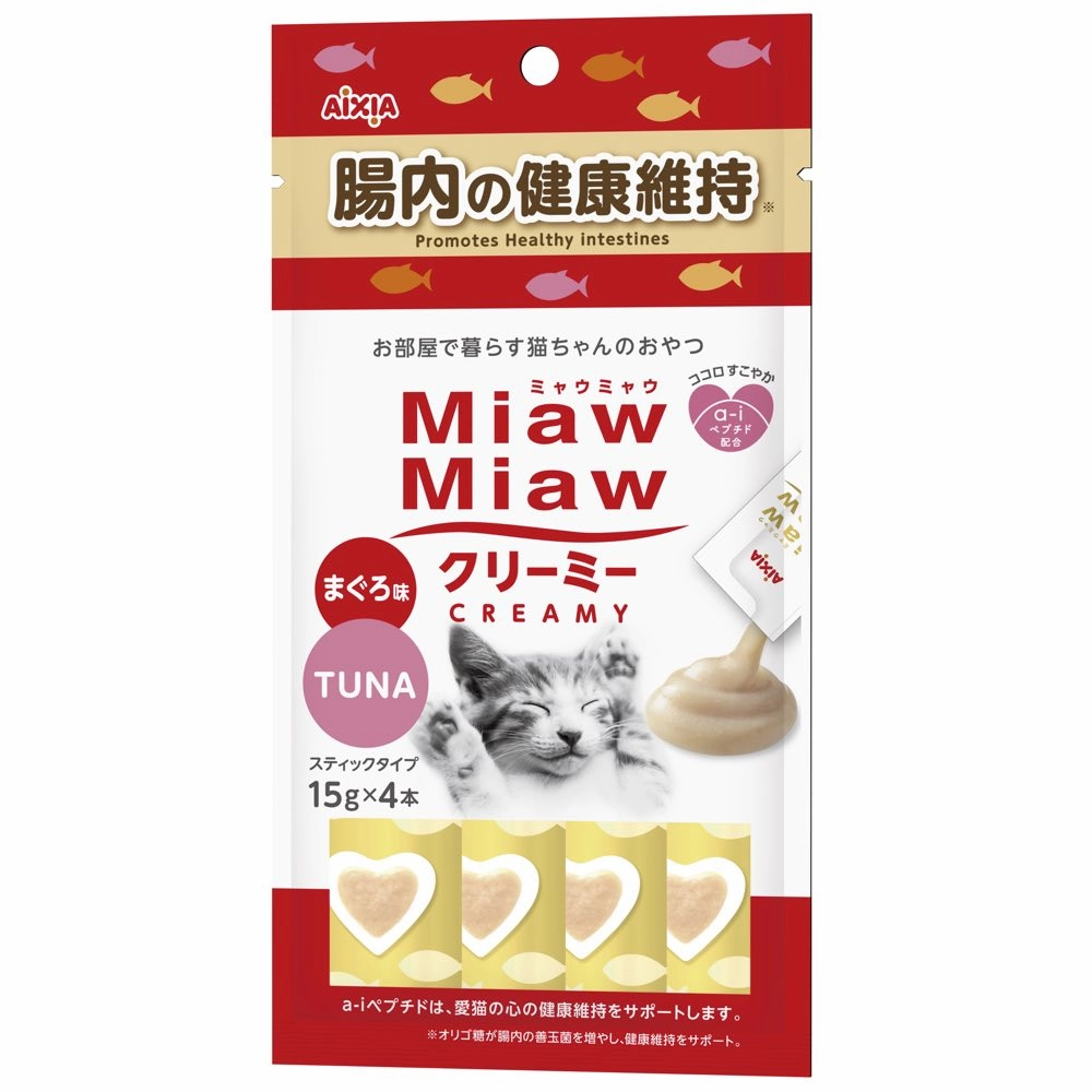 4 FOR $12: Aixia Miaw Miaw Creamy Tuna Healthy Intestine Liquid Cat Treats 60g dry cat food cat treats grain free cat food kitten treats cat dental treats