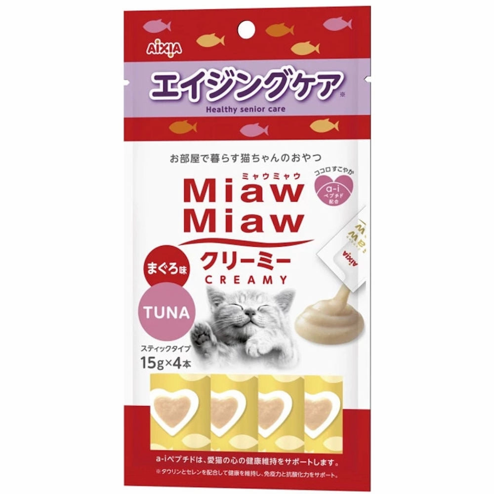 4 FOR $12: Aixia Miaw Miaw Creamy Tuna Healthy Senior Care Cat Treats 60g plush dog toy soft chew toy squeaky plush pillow toy stuffed dog toy