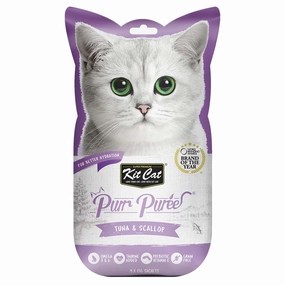 4 FOR $14 : Kit Cat Purr Puree Tuna & Scallop Cat Treats 60g dog chew toys dog dental chews durable chew toys puppy chew toy bone chew