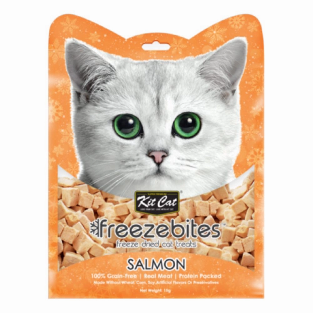 4 FOR $14: Kit Cat Freeze Bites Salmon Grain Free Cat Treats 15g dry cat food cat treats grain free cat food kitten treats cat dental treats