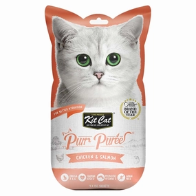 4 FOR $14: Kit Cat Purr Puree Chicken & Salmon Cat Treats 60g dog chew toys dog dental chews durable chew toys puppy chew toy bone chew