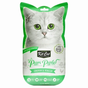 4 FOR $14: Kit Cat Purr Puree Chicken & Scallop Cat Treats 60g cat snacks catnip treats healthy cat food cat reward treats low calorie cat food