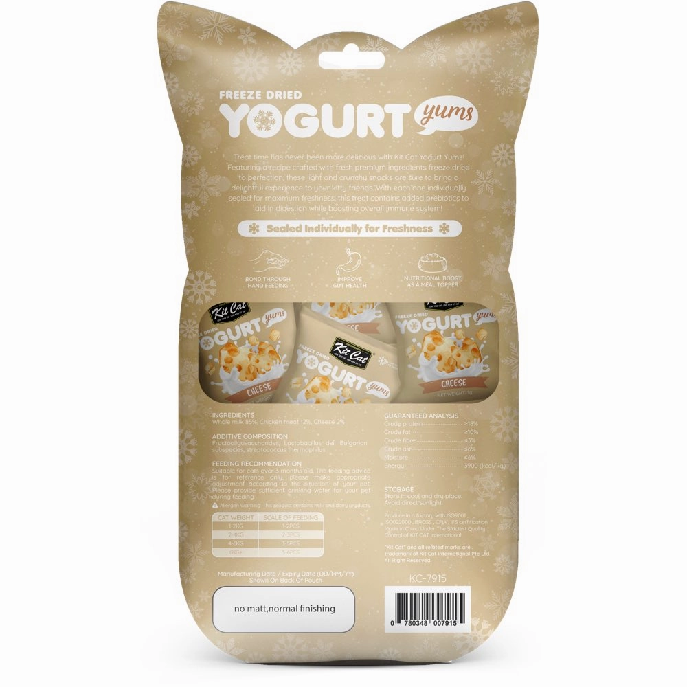 4 FOR $14: Kit Cat Yogurt Yums Cheese Grain-Free Freeze-Dried Cat Treats 10pc