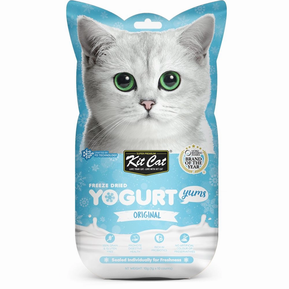 4 FOR $14: Kit Cat Yogurt Yums Original Grain-Free Freeze-Dried Cat Treats 10pc dog chew toys dog dental chews durable chew toys puppy chew toy bone chew