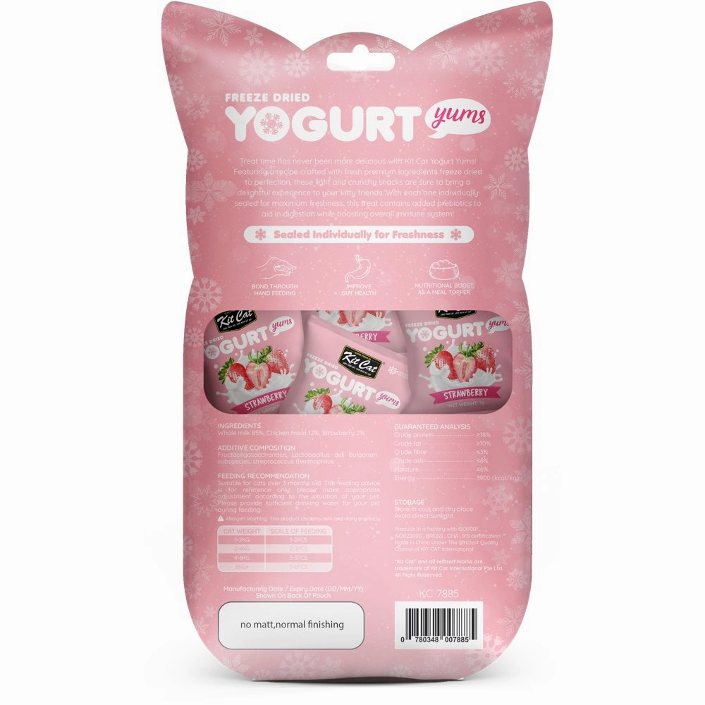 4 FOR $14: Kit Cat Yogurt Yums Strawberry Grain-Free Freeze-Dried Cat Treats 10pc