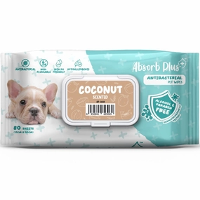 4 FOR $15: Absorb Plus Antibacterial Coconut Scented Pet Wipes 80ct dog leash leather leash nylon leash long leash dog chain leash