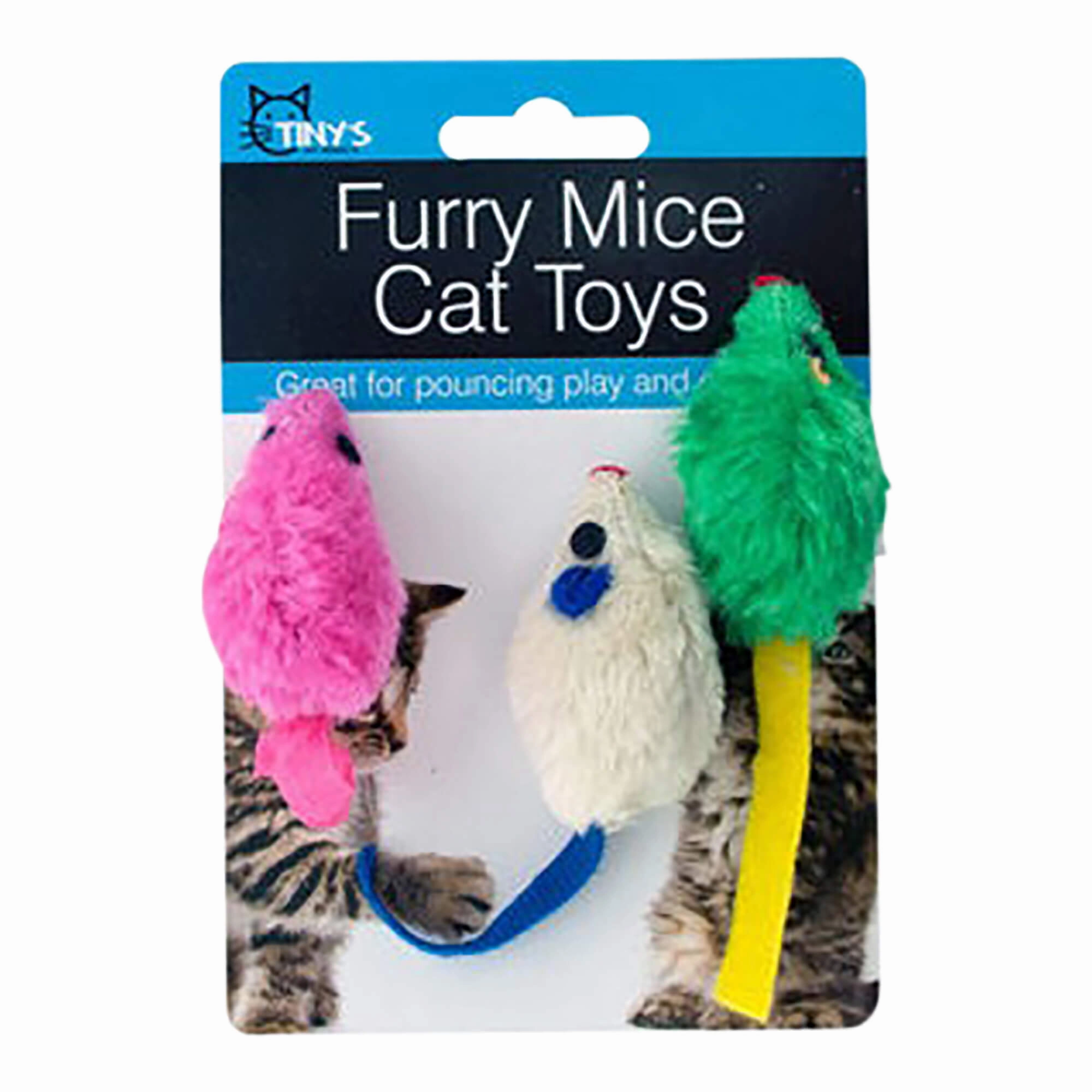 4" Furry Mice Cat Toys, Assorted Colors, 3 pk cat scratchers cat towers cat window perch cat heating pad cat calming spray