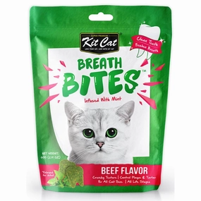 5 FOR $14: Kit Cat Breath Bites Mint & Beef Flavour Dental Cat Treats 60g pet health pet wellness pet pain relief pet probiotic pet calming