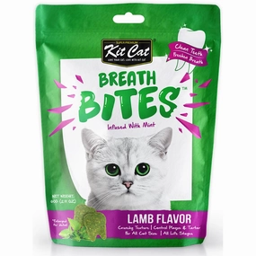 5 FOR $14: Kit Cat Breath Bites Mint & Lamb Flavour Dental Cat Treats 60g pet health pet wellness pet pain relief pet probiotic pet calming